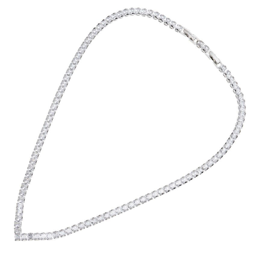 Ottaviani | Collana Donna | Tennis punta a V | Metallo rodiato | Zirconi bianchi