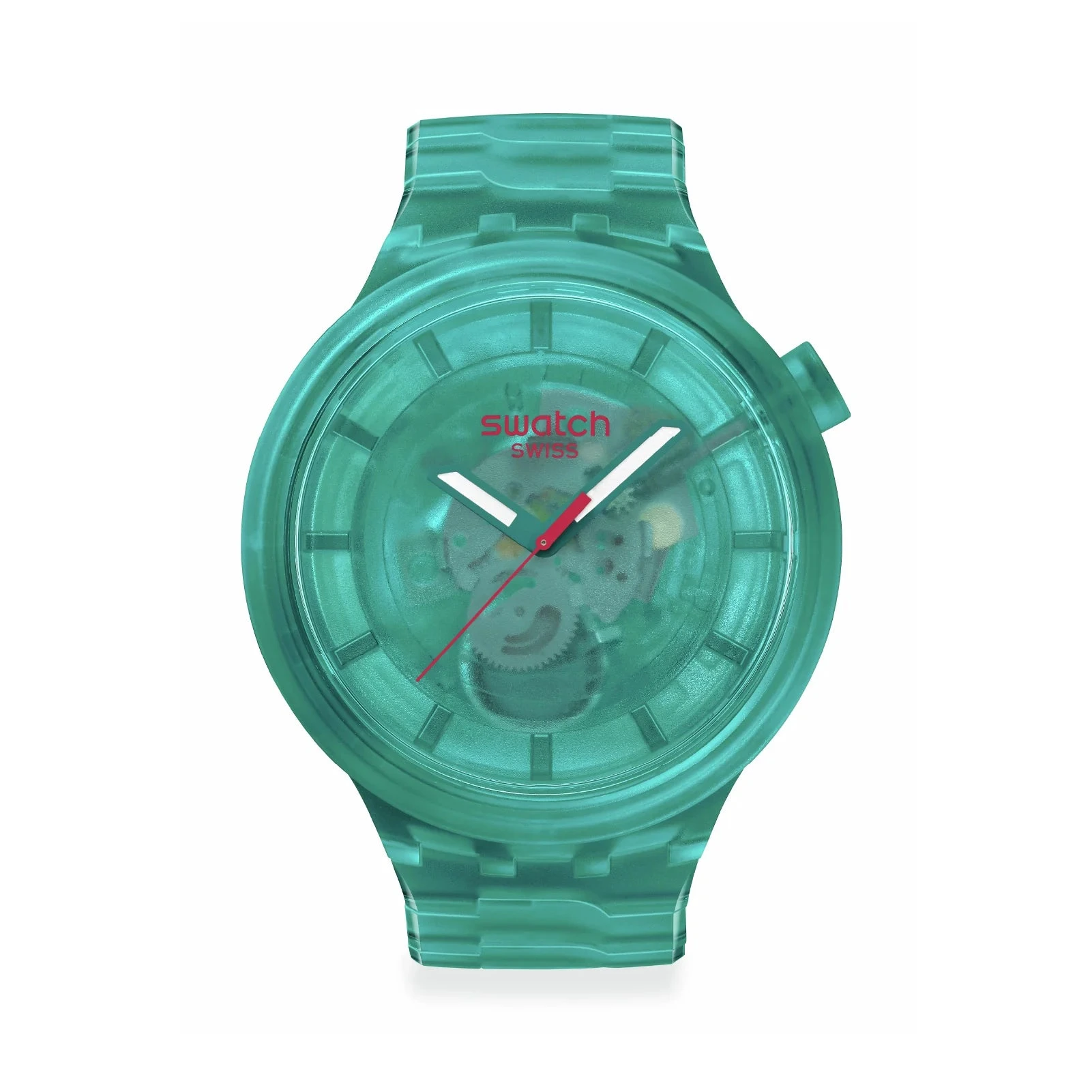 Swatch Orologio Uomo Oversize Trasparente Turchese | Biosourced | Resistenza 30m