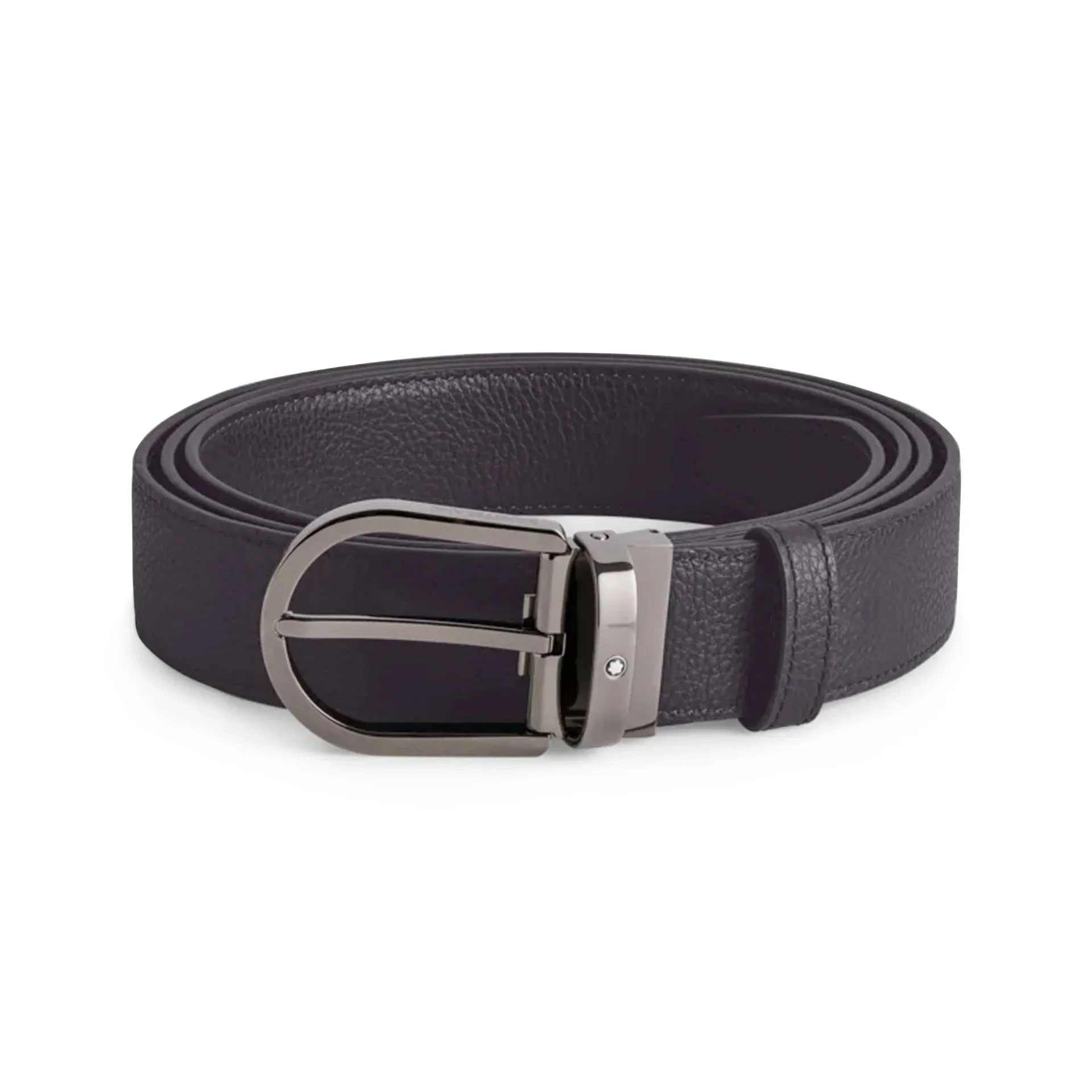 Cintura Montblanc Reversibile in Pelle Blu Notte e Nera