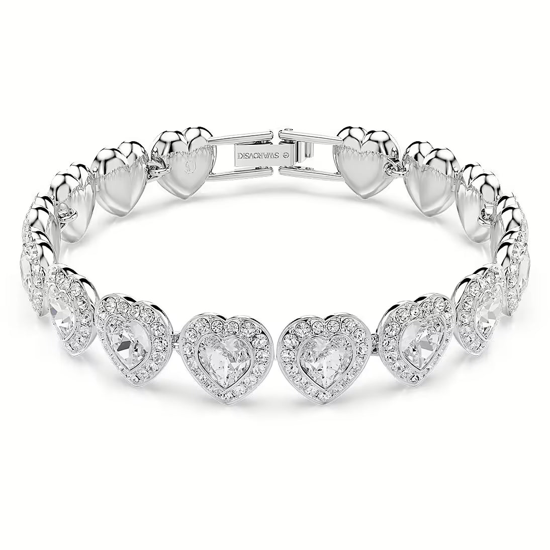 Bracciale Swarovski Ariana Grande con cristalli a cuore e pavé su placcatura rodio