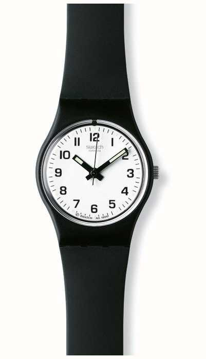 Swatch Orologio Something New | Plastica Nera | Quadrante Bianco