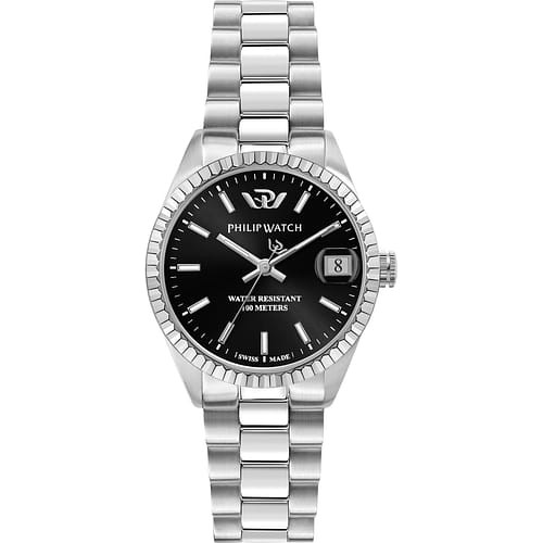 Philip Watch Orologio Donna Caribe con Quadrante Nero e Bracciale in Acciaio
