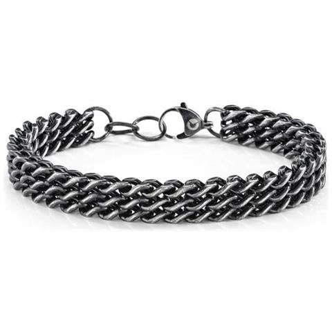 Sector Bracciale Uomo Intrecciato Nero | Acciaio | 22 cm