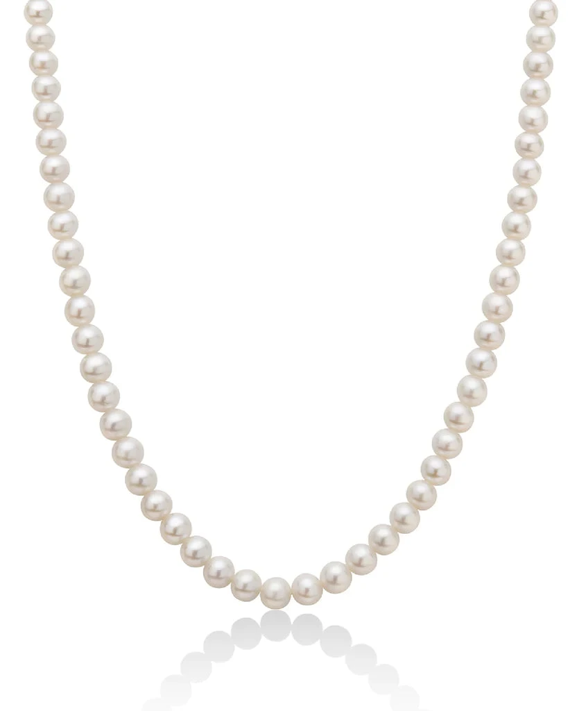 Miluna Collana Donna con Perle 5-5,5 mm | Oro Bianco 18Kt | 40 cm