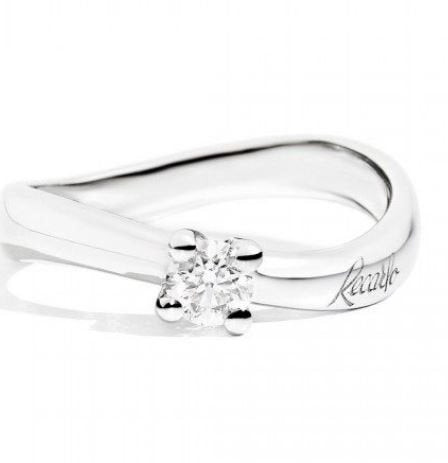 Recarlo Anello Donna Solitario Diamante 0,13 ct | Oro Bianco 18kt | G VS1