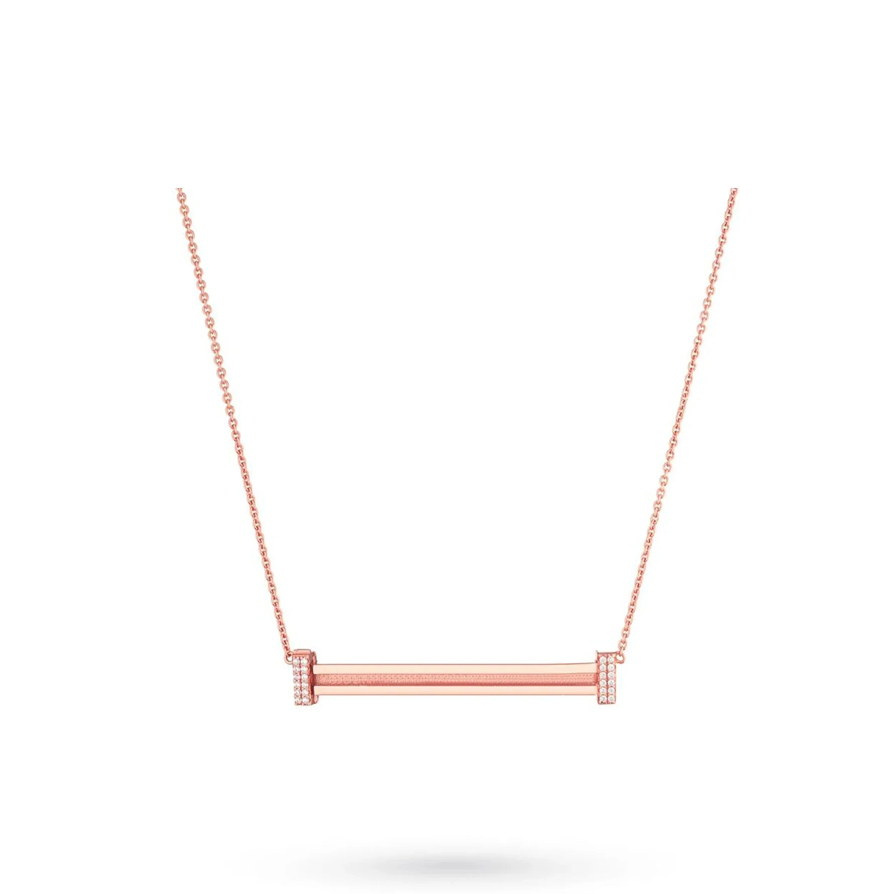 Marcello Pane Collana Donna Base Letters Lunga | Argento 925 | Zaffiri Bianchi