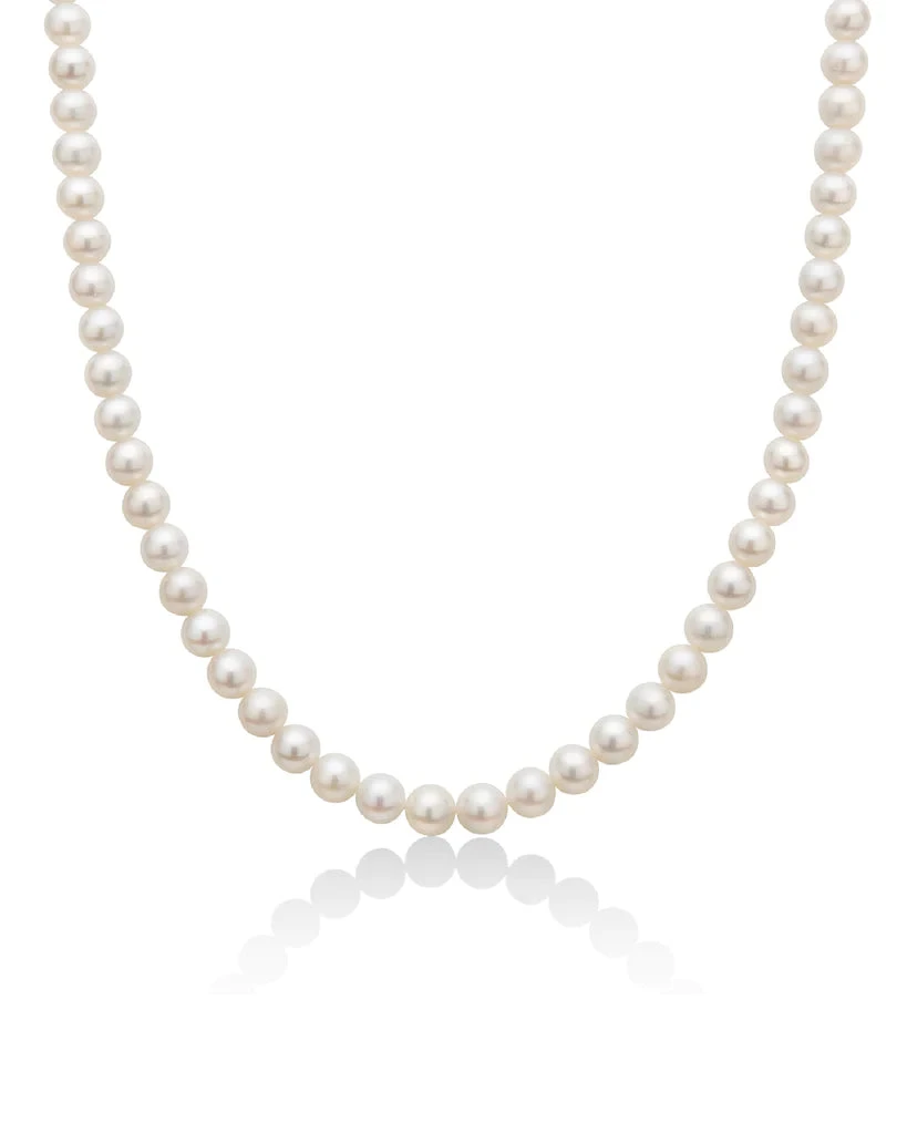 Miluna Collana Donna Perle 8-8,5 mm | Perle coltivate & Oro Bianco 18Kt | 40 cm