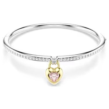 Bracciale rigido Swarovski Idyllia con cuore rosa reversibile