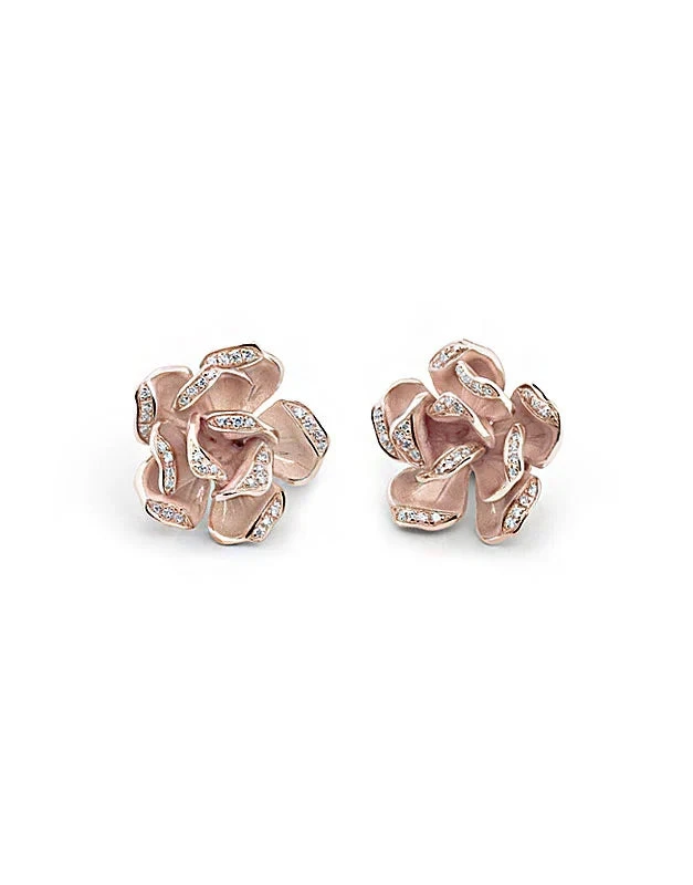 Annamaria Cammilli Orecchini Donna Fiore Diam.0,26ct | Oro Rosa18kt | Boheme
