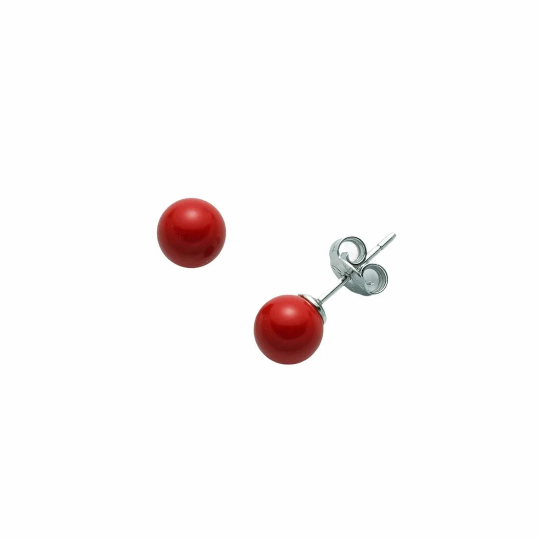 Miluna Orecchini a Lobo in Argento 925 e Pasta di Corallo