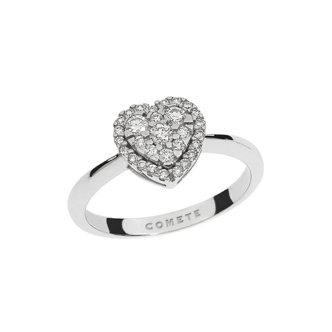 Comete Gioielli Anello Donna Fenice | Oro Bianco 750‰ | Diamanti 0,30 ct