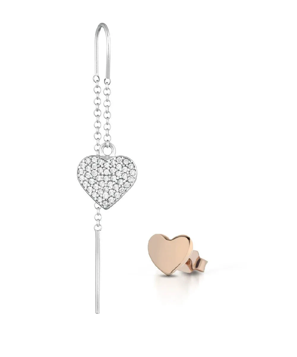 Roberto Giannotti | Orecchini Donna | Cuore bicolore | Argento | Zirconi