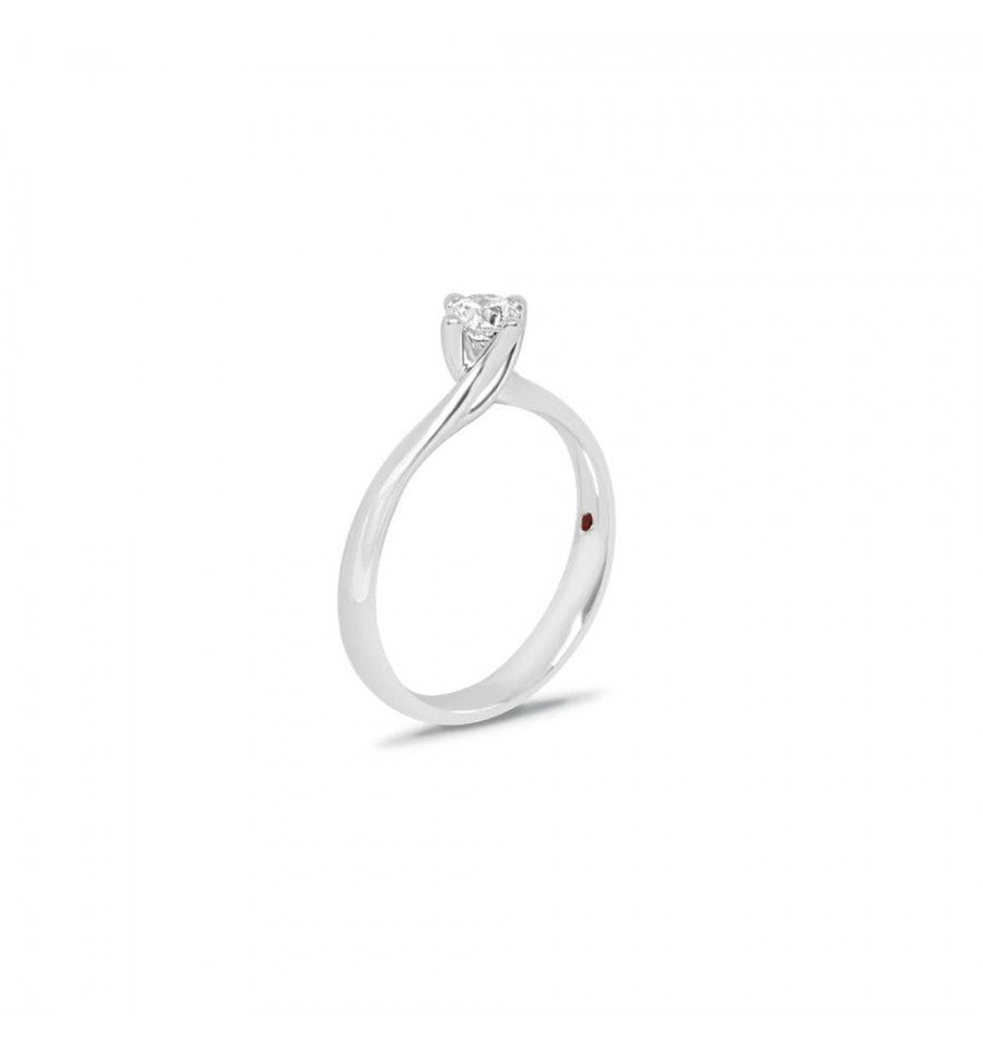 Alfieri & St John Anello Solitario 0,40ct | Oro Bianco 18kt | Diamante G-VS