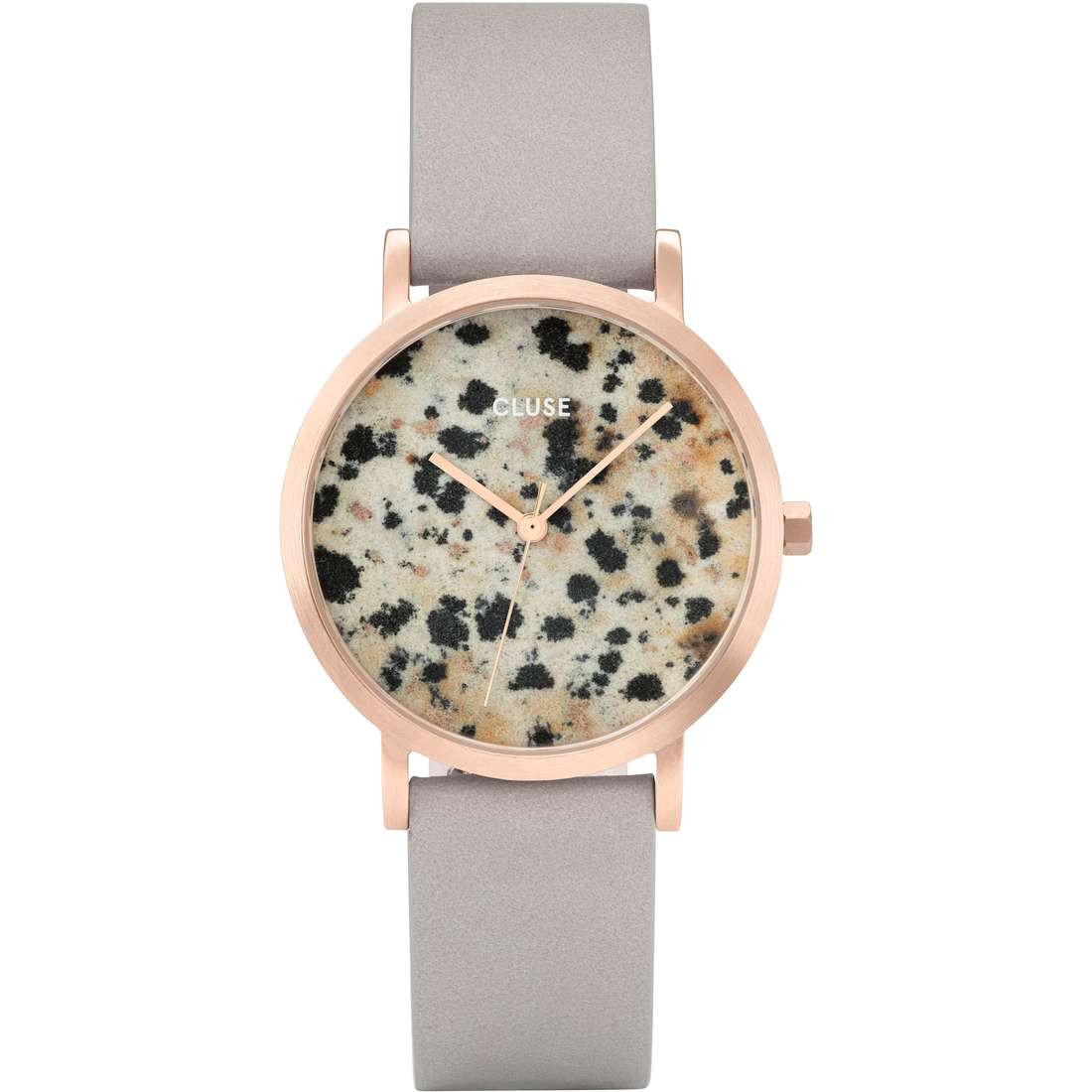 Cluse Orologio Donna Quadrante Marmo Dalmata | Acciaio Oro Rosé | Pelle Beige