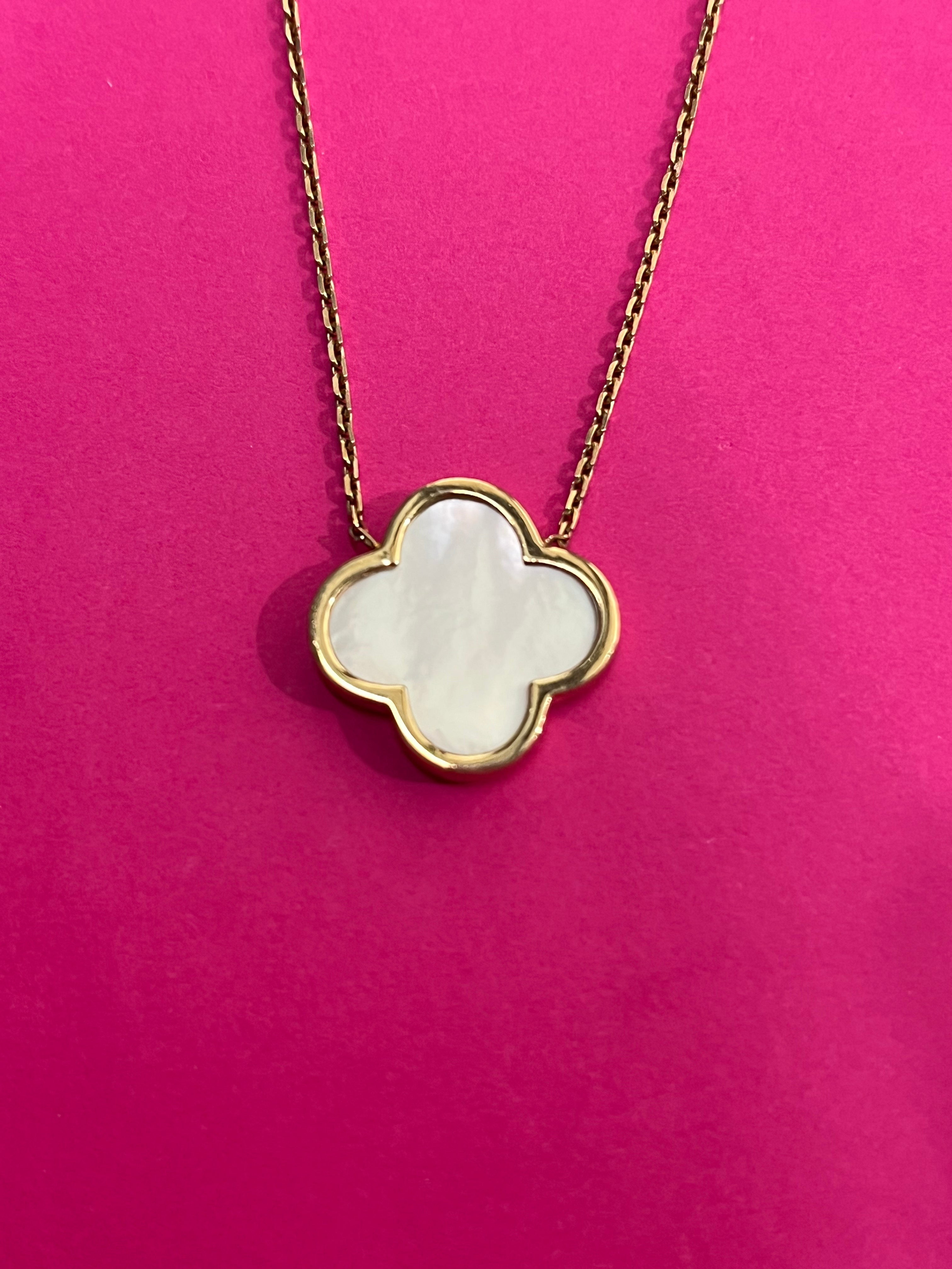 Le Fer Collana Donna con Ciondolo in Madreperla | Oro 18 kt | 41 cm