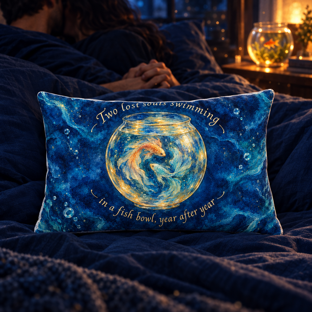 Two Lost Souls Pink Floyd Lyric Couple Pillow