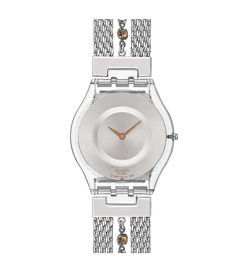Swatch Orologio Donna Gleam Spots | Cassa 34 mm Plastica | Resistente 30m