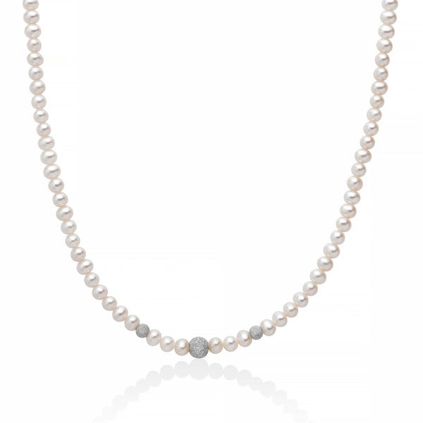 Collana Miluna Perle Bianche e Oro Bianco 18K