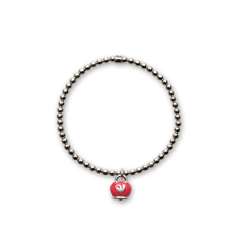 Chantecler Bracciale Donna Campanella Rossa | Argento Lucido | Smalto Rosso