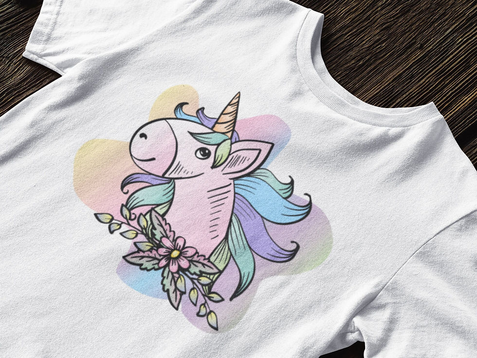 Miniatura: Pink Unicorn Flower Art Tshirt – Unicorn Birthday, Unicorn Shirt, Birthday S...