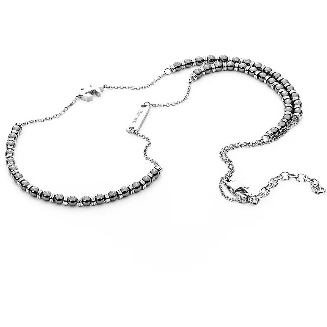 Cesare Paciotti 4US Collana Uomo Simbolo Ancora | Acciaio&Ematite | 60-65cm