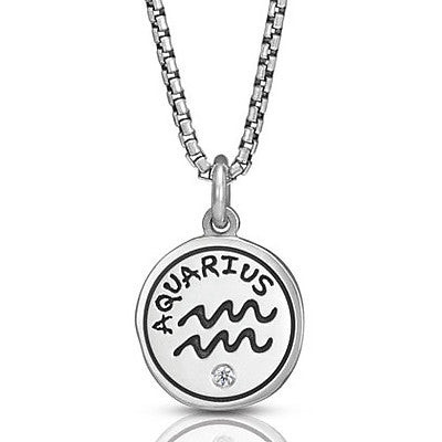 Nomination collana unisex segno Acquario in argento 925