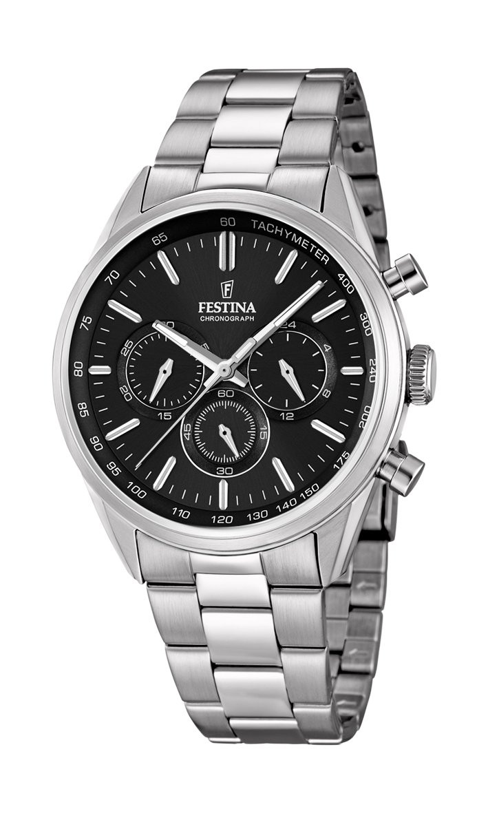 Festina Orologio Cronografo Timeless Nero in Acciaio da Uomo