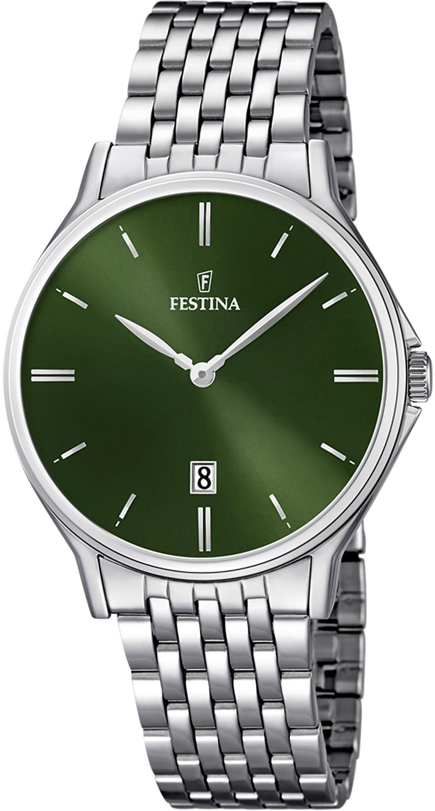 Orologio Festina uomo Classic verde in acciaio