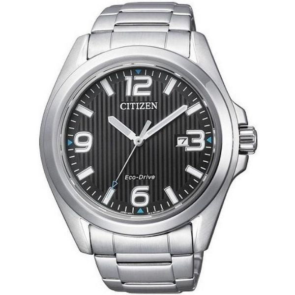 Citizen Orologio Uomo Eco Drive Solo Tempo | Acciaio | Quadrante Nero