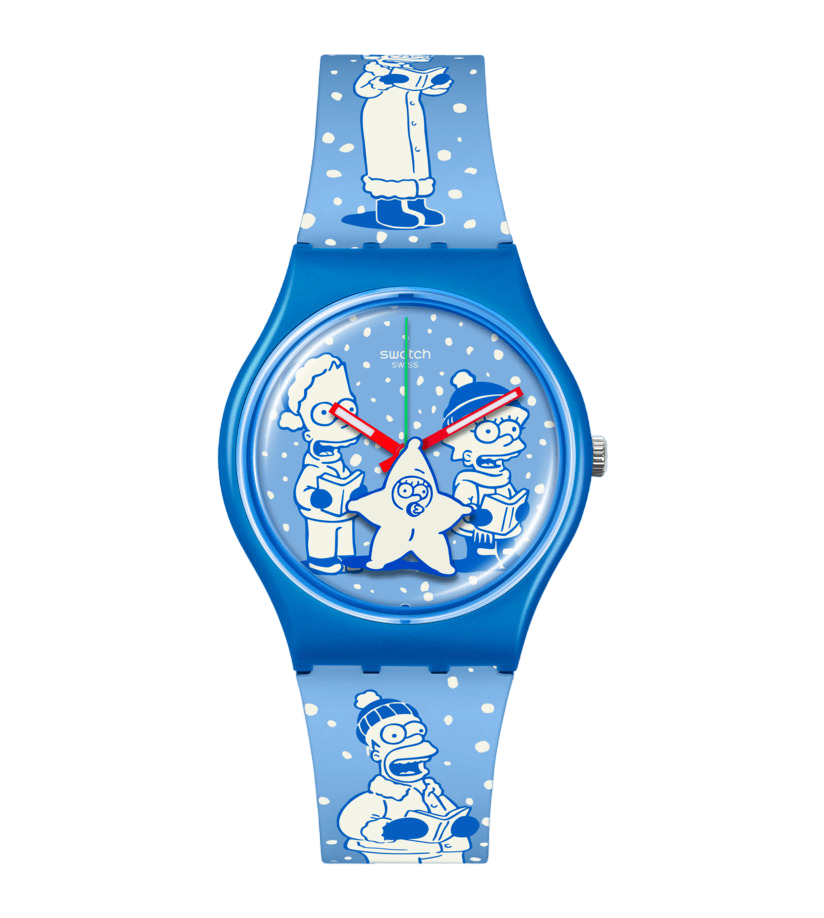 Swatch Orologio Uomo Quadrante Blu Tidings of Joy | Biosourced | Resistente 30m
