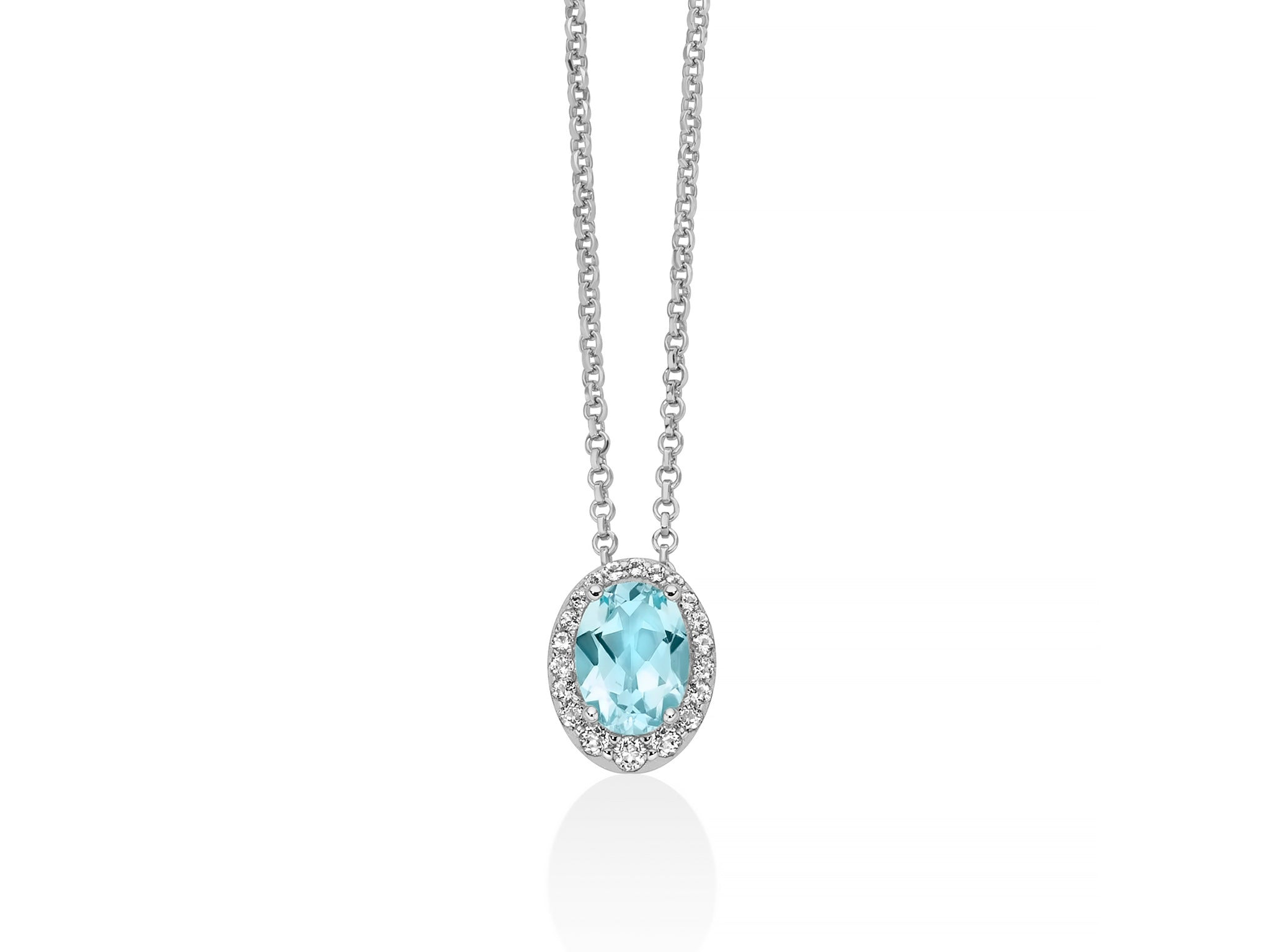 Collana Miluna Gemma del Cielo ovale piccolo in argento 925 CLD5439