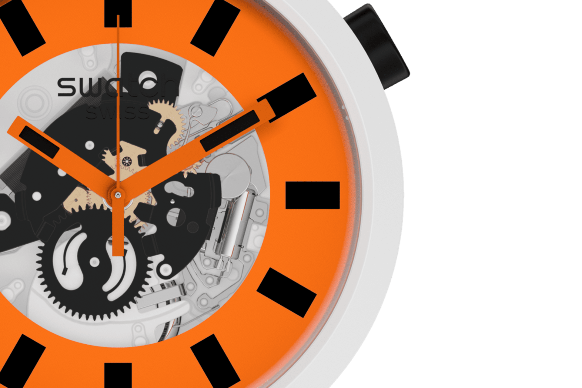 Swatch Orologio Quadrante Trasparente | Bioceramica | Cinturino Nero Bio