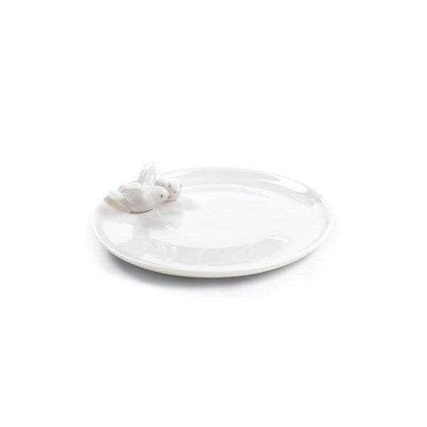 Lladrò Piatto Colombe Raffinato | Porcellana | Portagioie