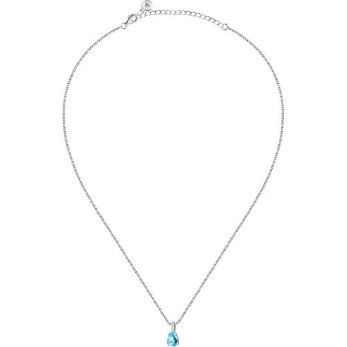 Collana Morellato Tesori in argento sostenibile con pendente azzurro a goccia
