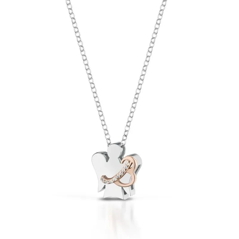 Roberto Giannotti Collana Donna Angelo B | Argento925 | Oro Rosa e Zirconi