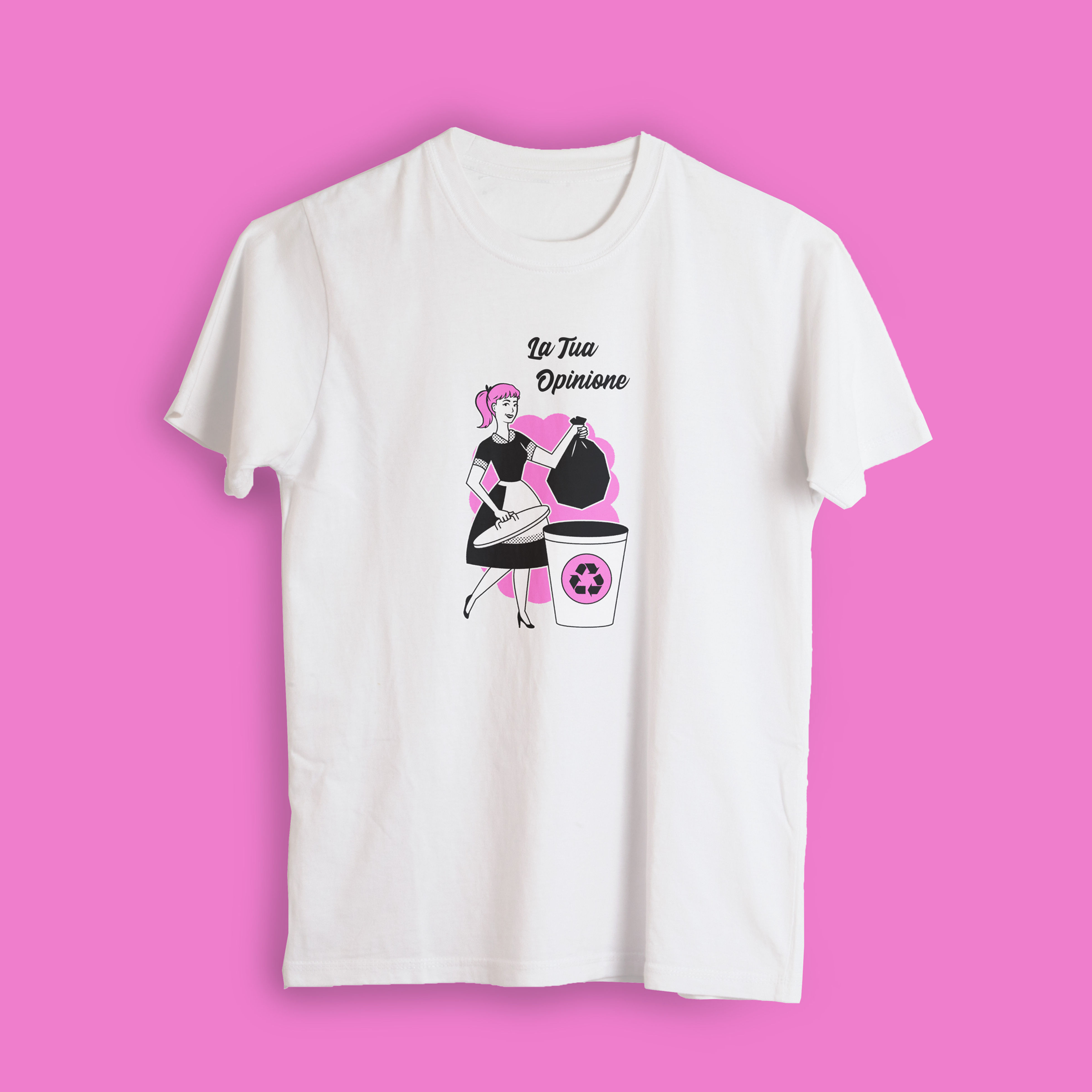 La tua opinione - T-shirt con pattumiera vintage