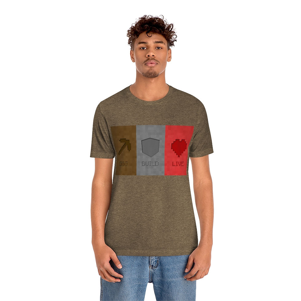 Thumbnail: Dig Build Live - Gaming Art, Gamer Tshirt, Video Game Tee, Gamer Gift, Nerdy...