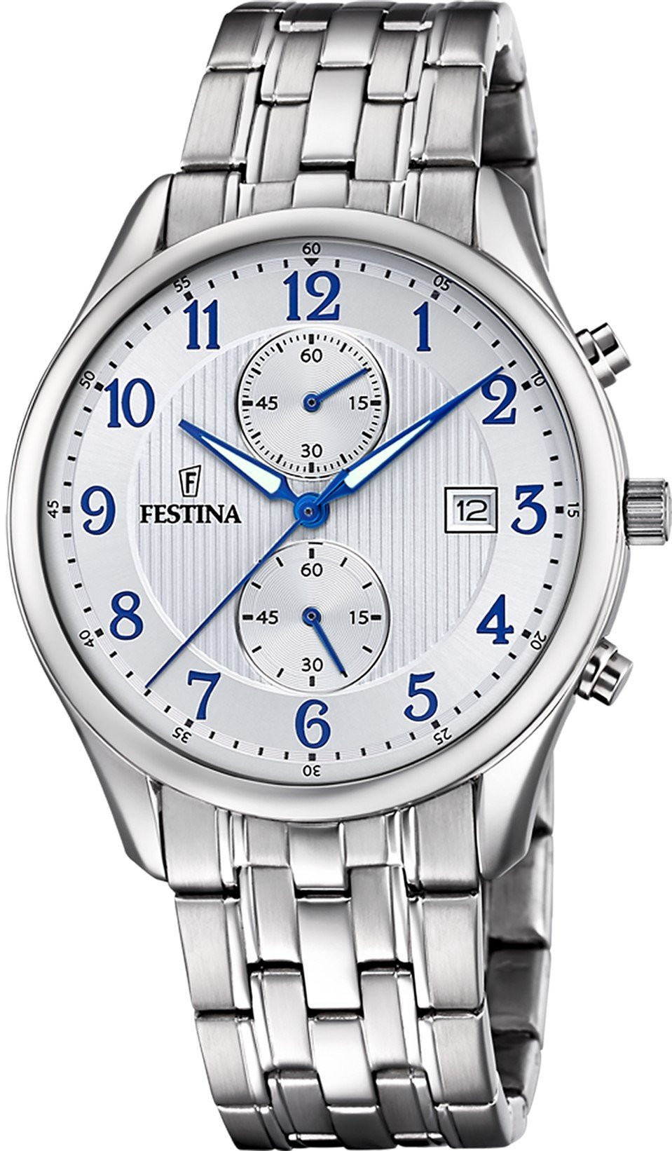 Orologio Festina uomo Timeless Chronograph chiaro in acciaio
