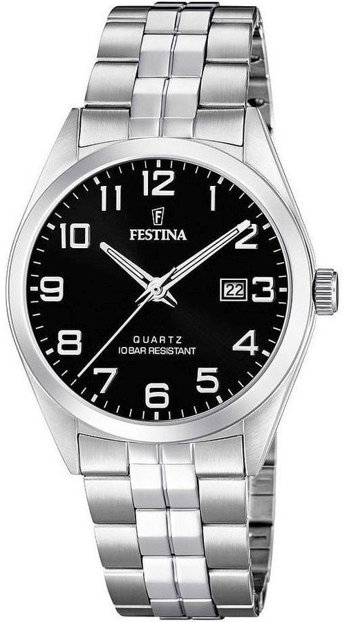 Festina Classic Bracelet Orologio Uomo in Acciaio con Quadrante Nero