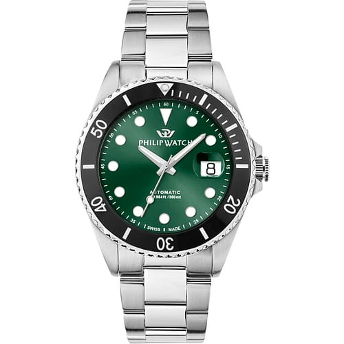 Philip Watch | Orologio Uomo | Caribe Diving Verde con Ghiera Nera | Automatico