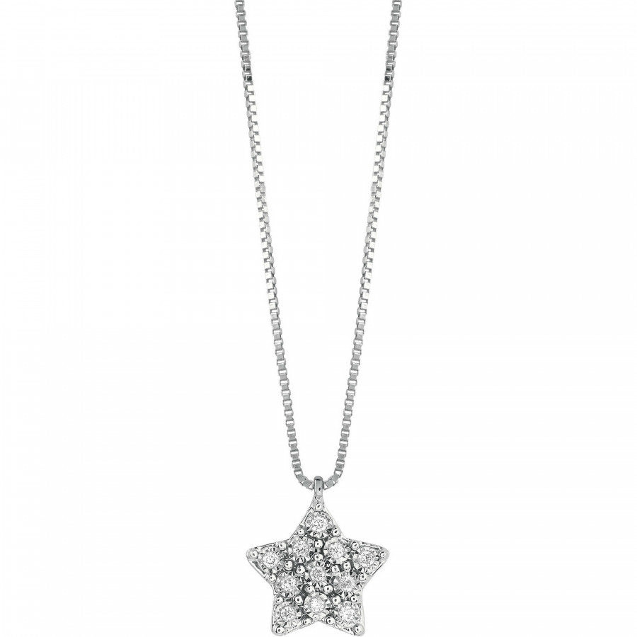 Bliss Collana Donna Rugiada Stella in Oro Bianco e Diamanti