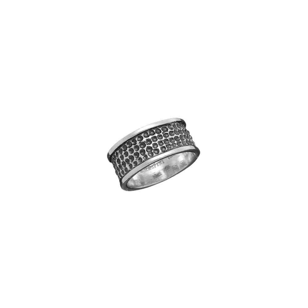 Giovanni Raspini | Anello Uomo | Fascia martellata | Argento 925 | Devorè
