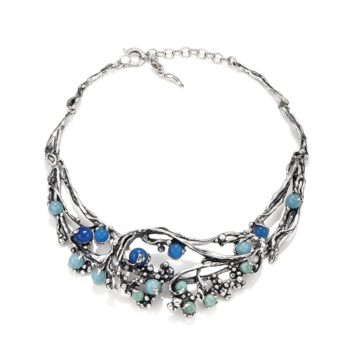 Giovanni Raspini Collana Donna Oceano Pietre Blu | Argento 925 | Fatta a Mano