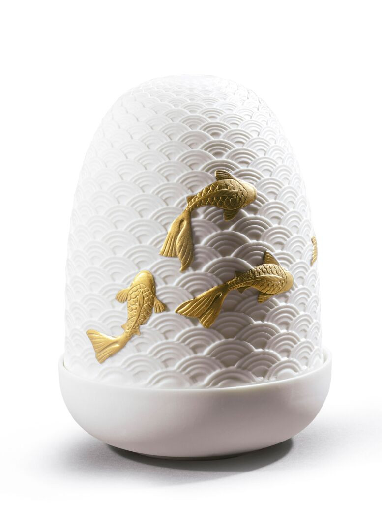 Lladrò Lampada Koi Dome | Porcellana bianca opaca | LED USB ricaricabile