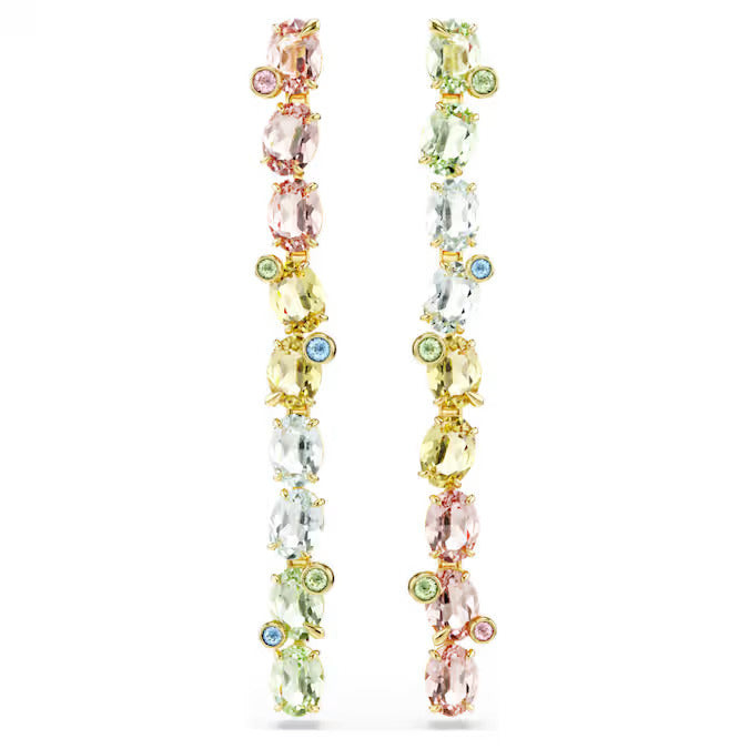 Swarovski Orecchini Pendenti Gema Multicolori | Cristalli | Placcatura Oro