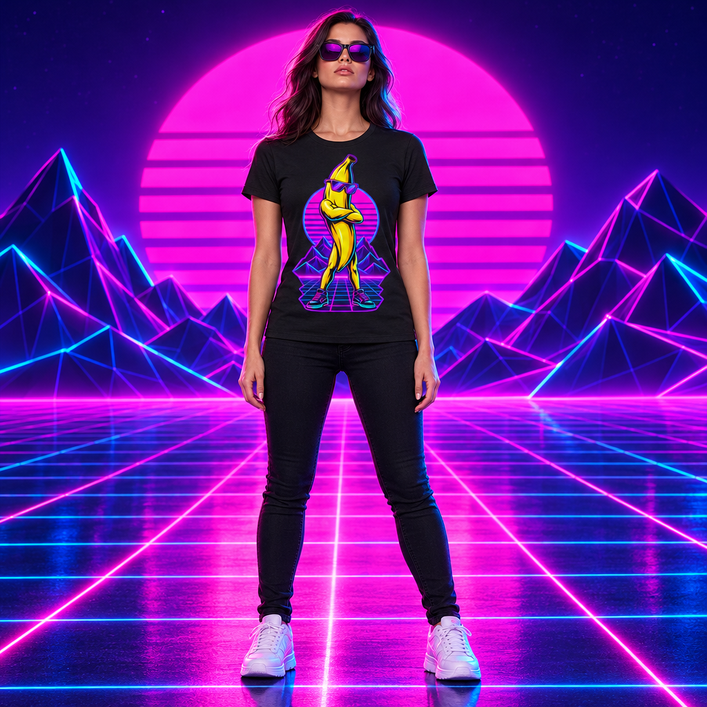 Giant Cool Banana Synthwave T-Shirt