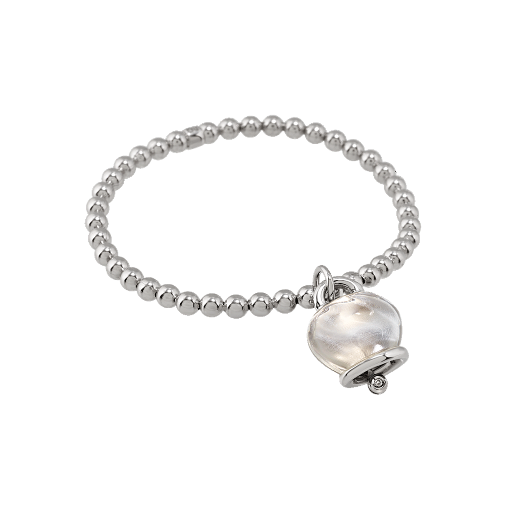 Chantecler Et Voilà Bracciale Elastico con Campanella in Resina Bianca