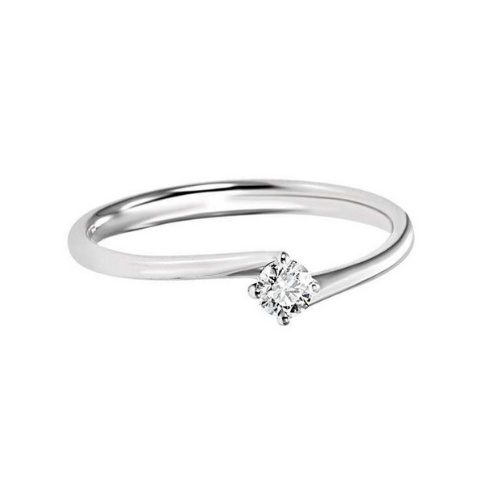 Recarlo | Anello Solitario | Diamante 0,16 ct | Oro bianco 18K | Anniversary