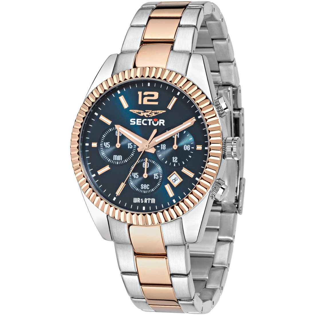 Sector Orologio Uomo Cronografo 43mm Blu | Acciaio IP Rosé | 5ATM Minerale