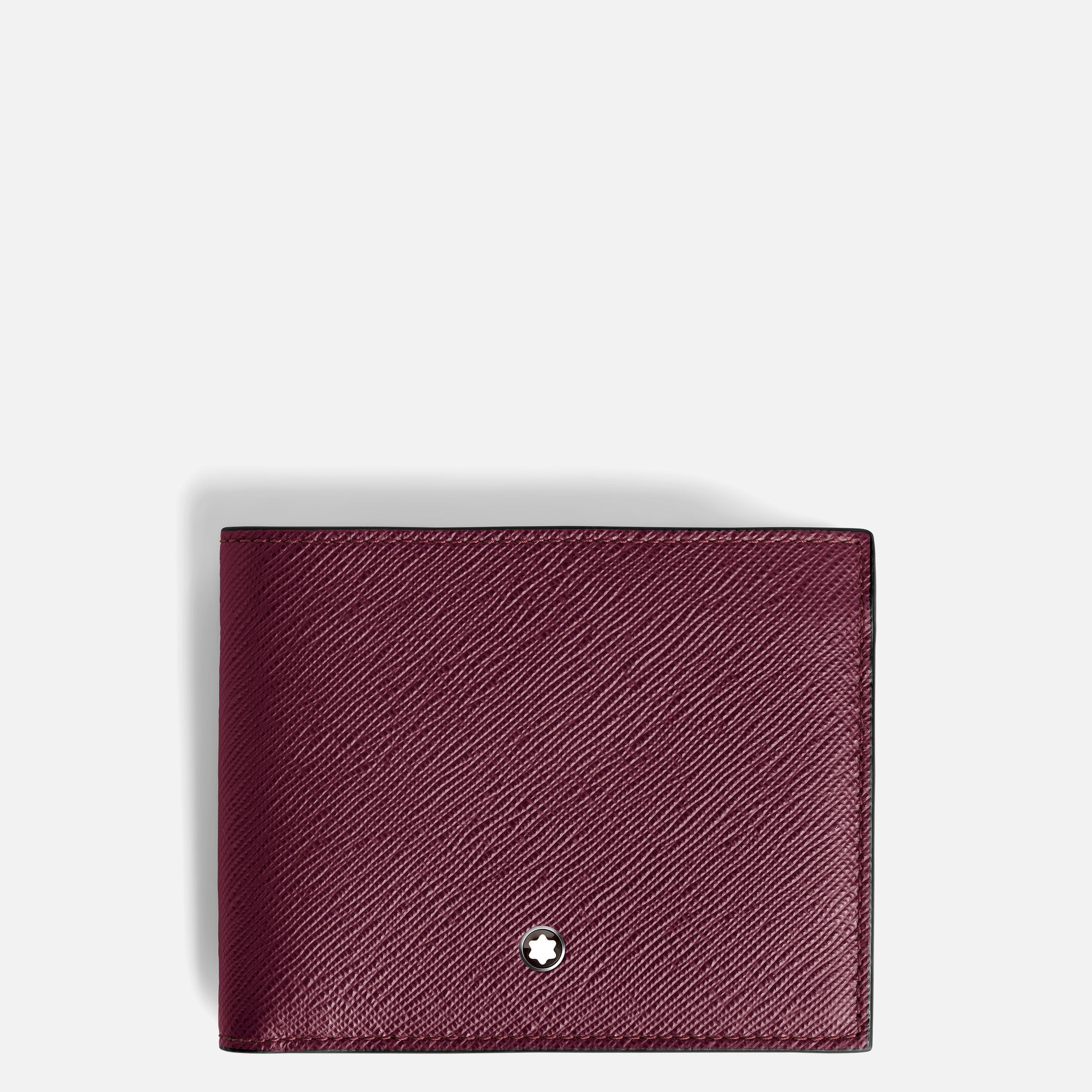 Montblanc Portafoglio Uomo 6 Scomparti Carte | Pelle Saffiano | Bordeaux